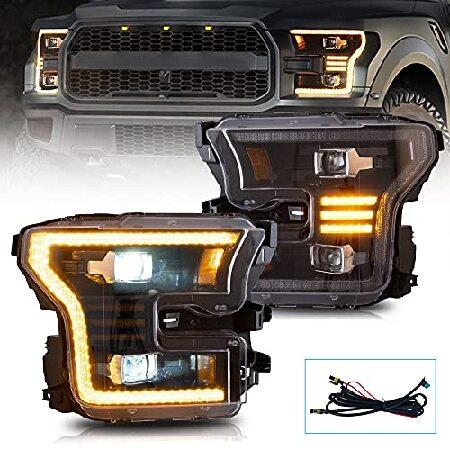 VLAND プロジェクターLEDヘッドライト Ford F-150 2015-2017対応 (ファク...