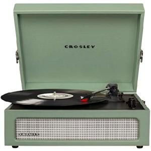 Crosley CR8017B-SA Voyager Vintage Portable Vinyl Record Player Turntable with Bluetooth in/Out and Built-in Speakers, Sage