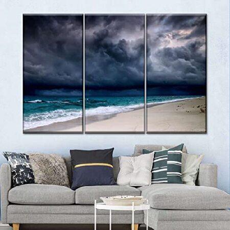 3 Pieces Canvas Painting Wall Art Tropical Storm S...