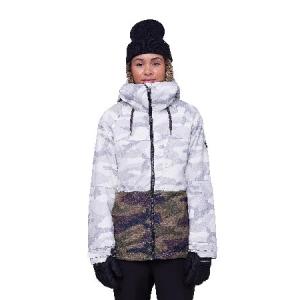 686 Women's Athena Jacket - Insulated Coat with 2-Layer Fabric Design, Modern Fit and Taped Seams - Water ＆ Weather Resistant - White Camo Colorblock｜emiemi