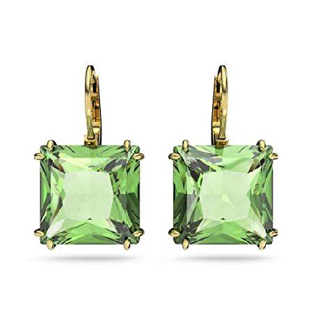 Swarovski Millenia Drop Earrings, Square Cut, Gree...