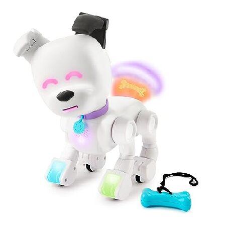 Dog-E インタラクティブロボット犬 カラフルなLEDライト付き 200以上の音＆反応 アプリ接続...