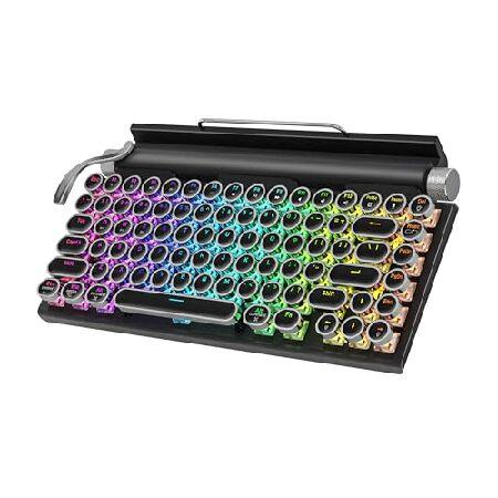 Retro Typewriter Keyboard Wireless, Mechanical Gam...