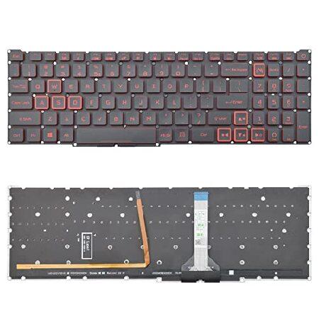 SUNMALL 交換用レッドバックライトキーボード Acer Nitro 5 AN515-45 AN...