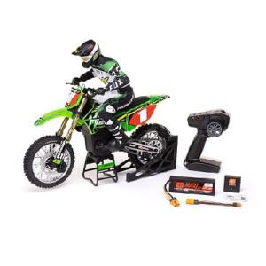 Losi RC Motorcycle Promoto-MX 1/4 Motorcycle Ready-to-Run Combo Includes Battery and Charger Pro Circuit LOS06002 Green｜emiemi