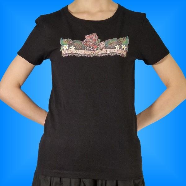 フラダンス Tシャツ 3L ティキ・タヒチアン ブラック 1029-3lb