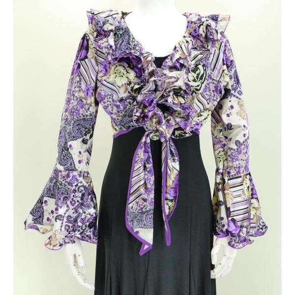 フラメンコ ローズフリル ボレロ パープル フリーサイズ 1373p