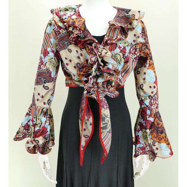 フラメンコ ローズフリル ボレロ レッド フリーサイズ 1373r