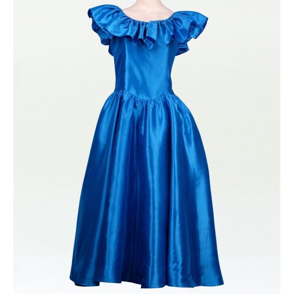 フラダンス ムームー ドレス シャンタン ブルー LLサイズ 1531blLL