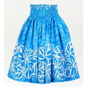 フラダンス パウスカート シングル73cm丈 ブルー　1652