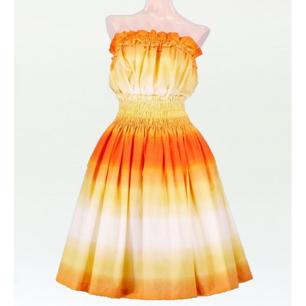 フラダンス パウスカート&amp;チューブトップ セット オレンジ 1659