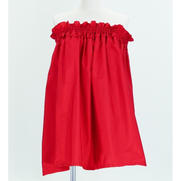 フラダンス チューブトップ ブラウス レッド 1662r