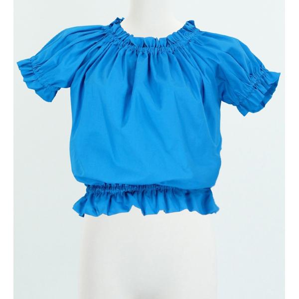 フラダンス ブラウス ライトブルー M(F)サイズ 1665blf