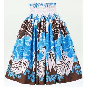 フラダンス パウスカート シングル78cm丈 ブルー 1791