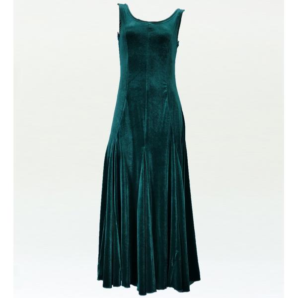 フラメンコ ベルベット ワンピース グリーン フリーサイズ 1912b