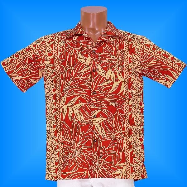 アロハシャツ メンズ ブラウン ヘリコニア Sサイズ 1969brS