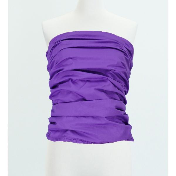 フラダンス ドレーピングチューブトップ ブラウス パープル 2018v