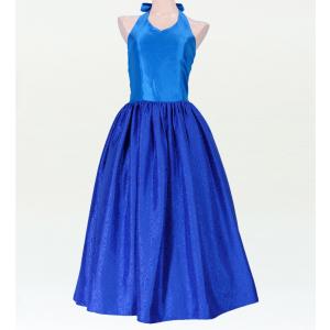 フラダンス ムームー ホルターネックドレス ブルー Fサイズ