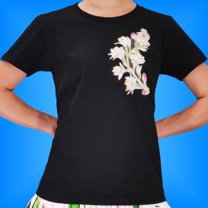 フラダンス Tシャツ Ｍ チューブローズ ブラック 2047mb