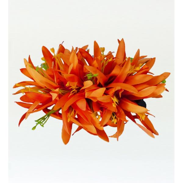 フラダンス スパイダーリリー ヘアクリップ オレンジ 2053o