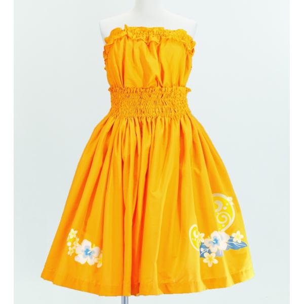 フラダンス パウスカート&amp;チューブトップ セット イエロー 2257y