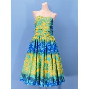 フラダンス ムームー フロントドレープミディ丈...の詳細画像3