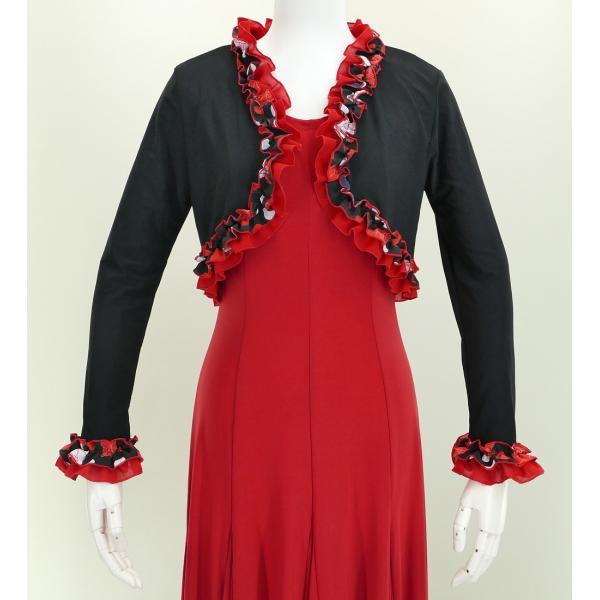 フラメンコ フリル ボレロ ブラック フリーサイズ 2342bbf