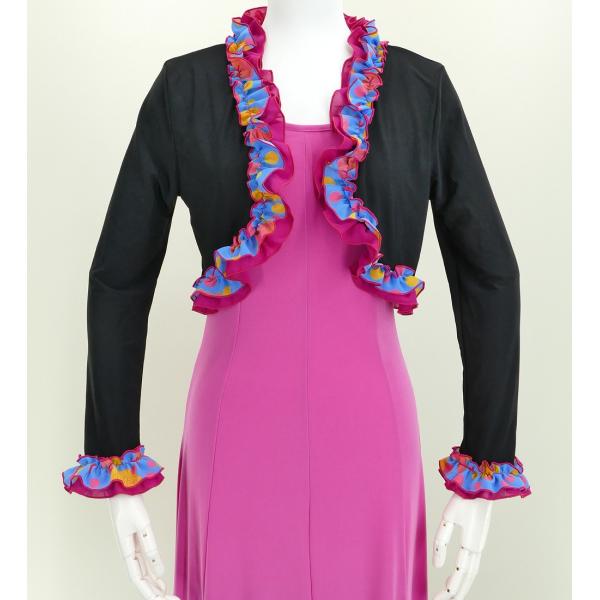 フラメンコ フリル ボレロ ブラック×ブルー フリーサイズ 2342bblf