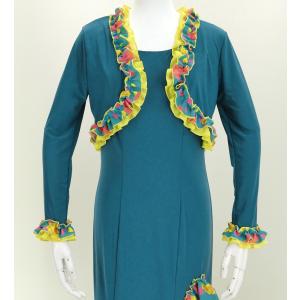 フラメンコ フリル ボレロ ブラック×パープル フリーサイズ 2342bpf