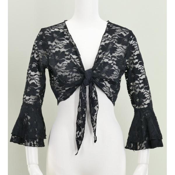 フラダンス 花柄レース ボレロ ブラック 2343ba