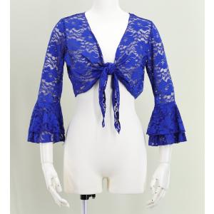 フラメンコ 花柄レース ボレロ パープル フリーサイズ 2343pb : emika