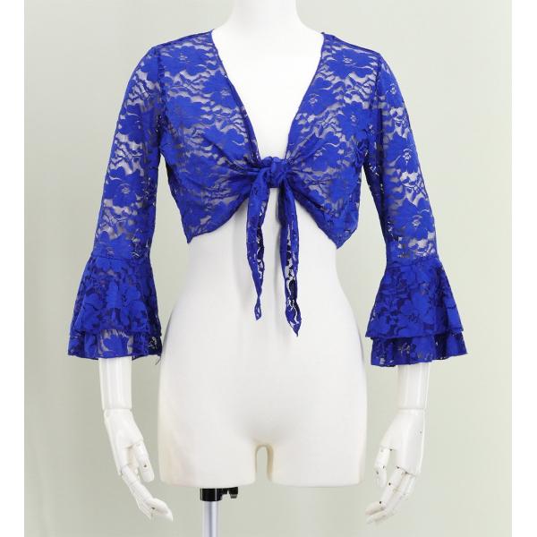 フラメンコ 花柄レース ボレロ ダークブルー フリーサイズ 2343dbb
