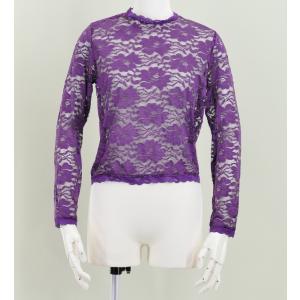 フラダンス フリル総レース ブラウス ブラック M 2344bM : emika