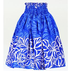 フラダンス パウスカート シングル73cm丈 ロイヤルブルー　2397