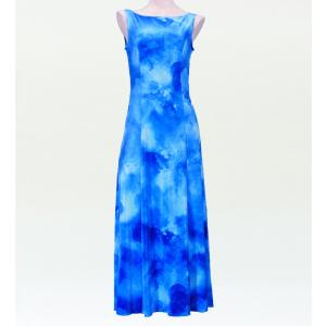 フラダンス ベルベット ボートネックドレス  ブルー