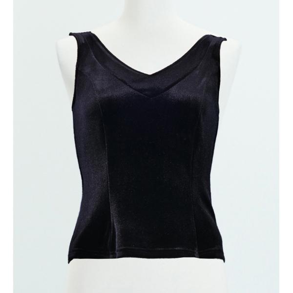 フラダンス ベルベット ブラウス ブラック 2434bkFa