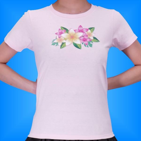 フラダンス Tシャツ [XL]  プルメリア ピンク 2478xlp