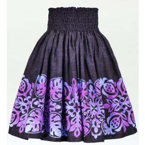 フラダンス パウスカート シングル73cm丈 ブラック 2490