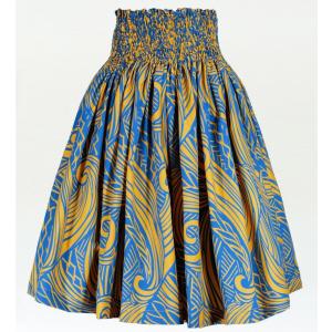 フラダンス パウスカート シングル78cm丈 ターコイズ　2537