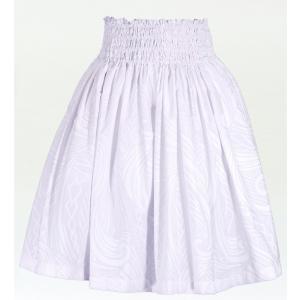 フラダンス パウスカート シングル73cm丈 ホワイト　2544