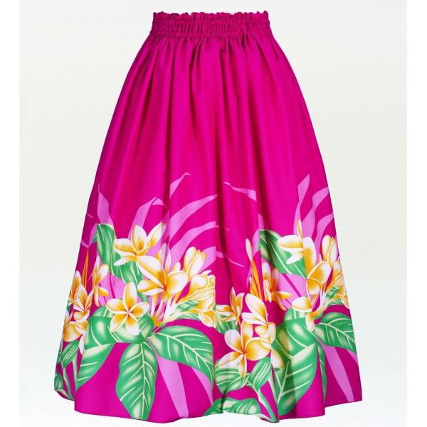 フラダンス ロングパウスカート シングル94cm丈  ピンク 2546