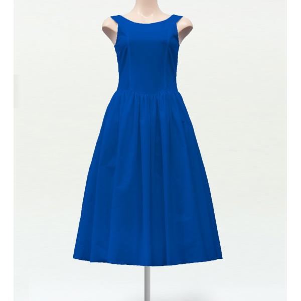 フラダンス ムームー ミディ丈ヨークドレス ロイヤルブルー M(F)サイズ 2551rbF