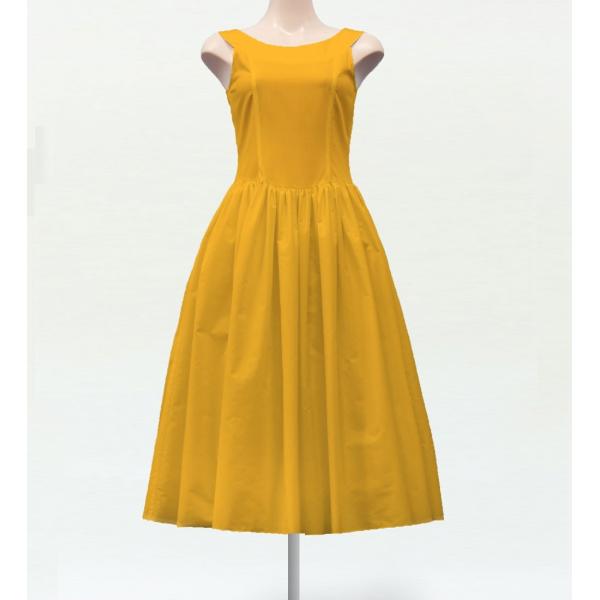 フラダンス ムームー ミディ丈ヨークドレス イエロー M(F)サイズ 2551yeF