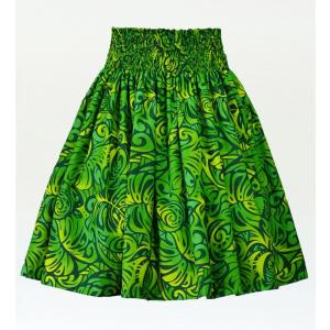 フラダンス パウスカート シングル73cm丈 グリーン　2568