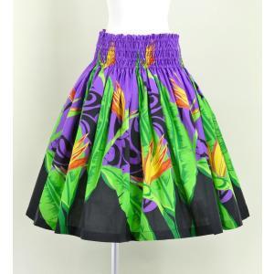 フラダンス パウスカート シングル73cm丈 パープル　2601
