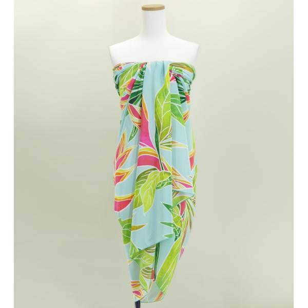 オリジナルプリントコシボ生地　パレオ　ライトブルー  J2671lbl