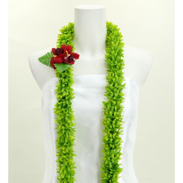 フラダンス ロングレイ ダブル グリーンローズ 2735