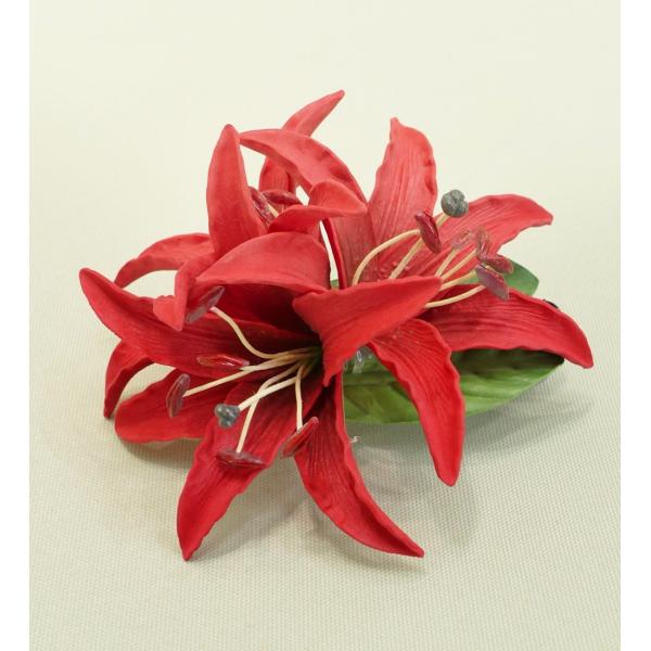 フラダンス ヘアクリップ リリィ レッド 2748rd