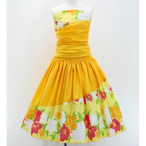 フラダンス パウスカート&amp;ドレープトップ セット イエロー 2860ye