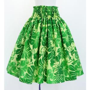 フラダンス パウスカート シングル73cm丈 グリーン 2877